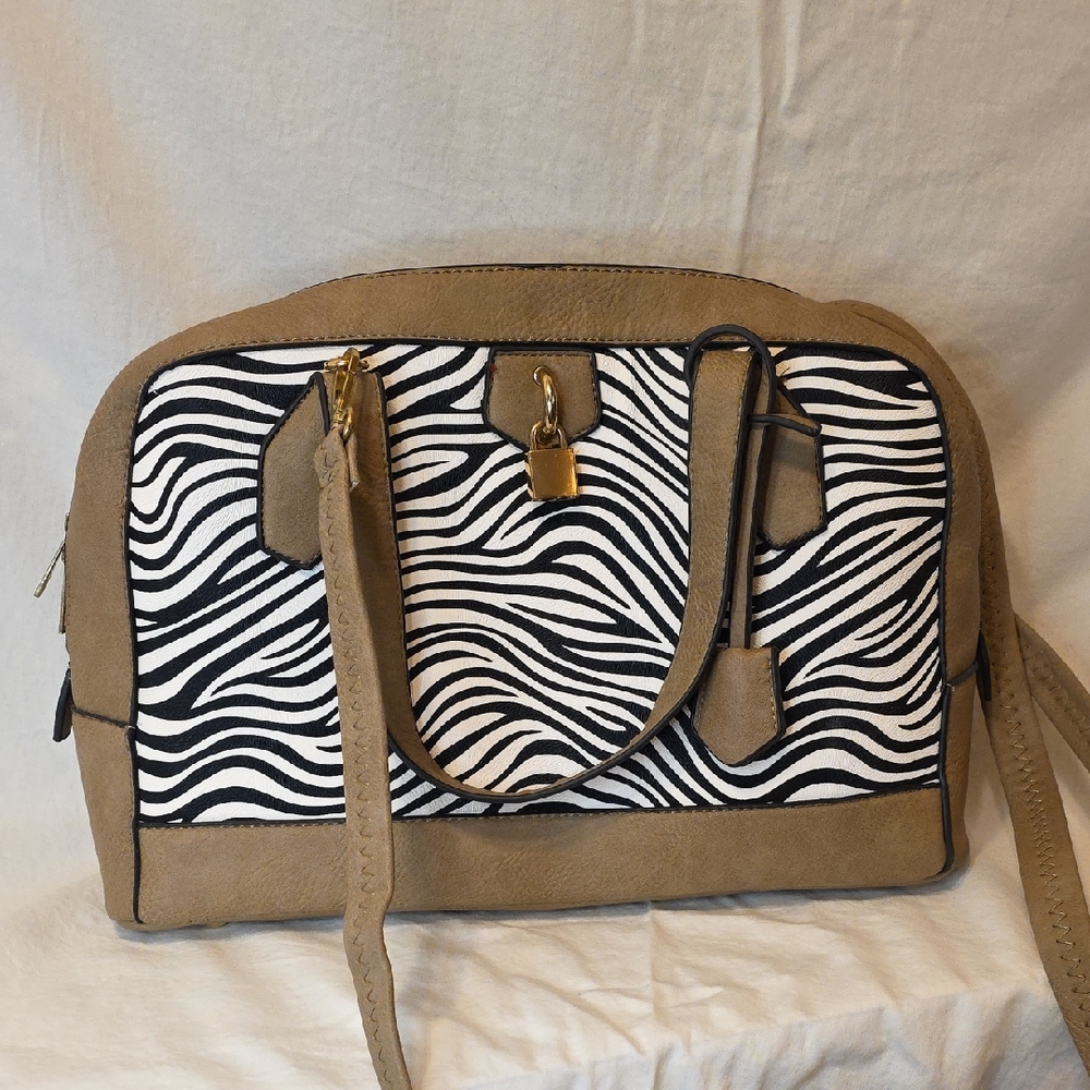 Tan and Black Zebra Print Women's Bag[2/$20]